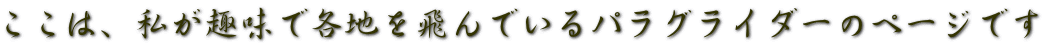 ここは、私が趣味で各地を飛んでいるパラグライダーのページです